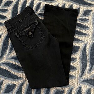 Hudson Black Collin Flare Jeans, Back Flap Pockets. Size 29